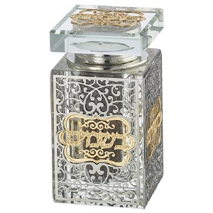 Picture of Crystal Besamim Holder Canister Style Ornament Plaque Accent Silver 3"